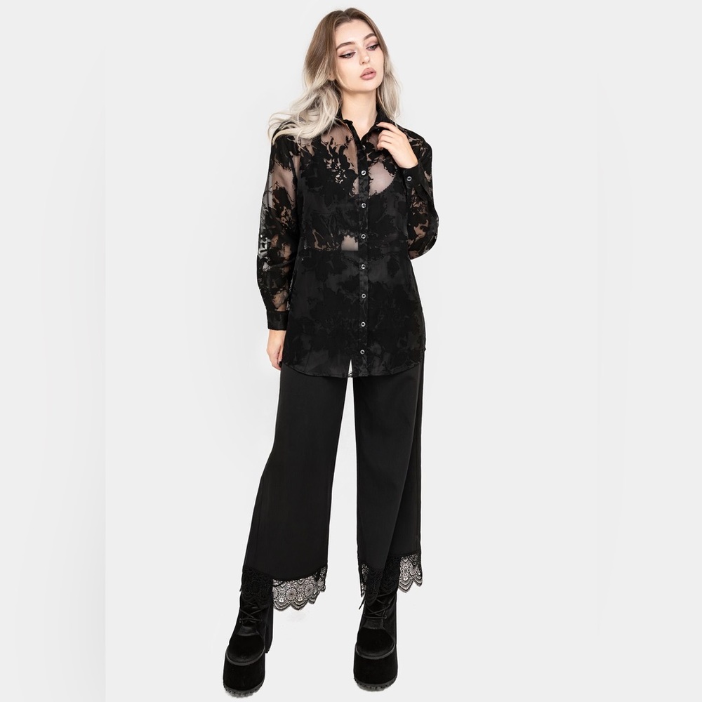 Disturbia Spectre Sheer Loose Fit Shirt US 4 / UK 8 - Picture 6 of 7